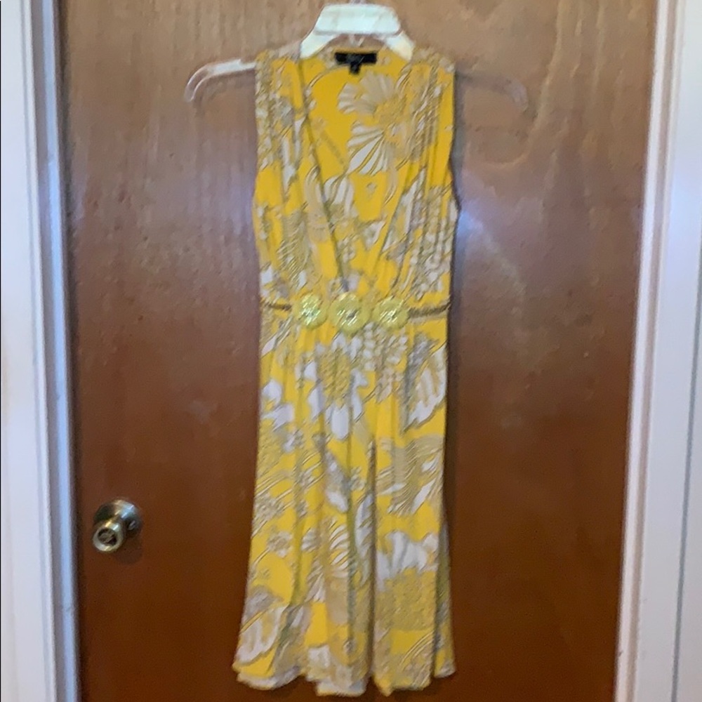 Sky Dress with rhinestoned flowers